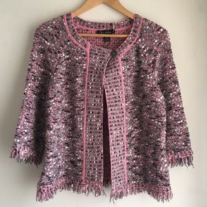 St. John Pink Boucle Jacket Size 4
